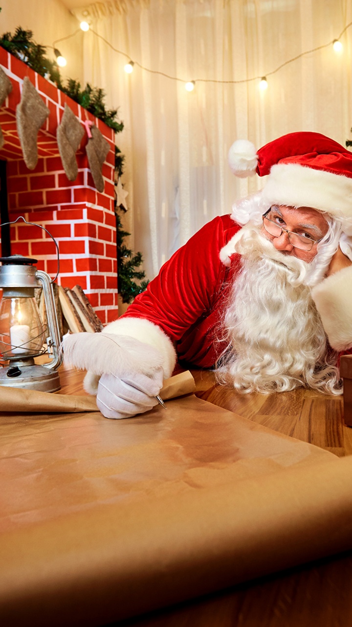 Le Jour De Noël, Santa Claus, Nouvelle Année, Chambre, Décoration de Noël. Wallpaper in 720x1280 Resolution