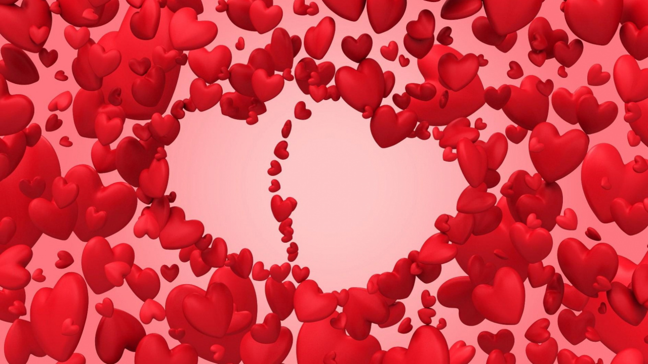 Valentines Day, Red, Heart, Petal, Love. Wallpaper in 1280x720 Resolution