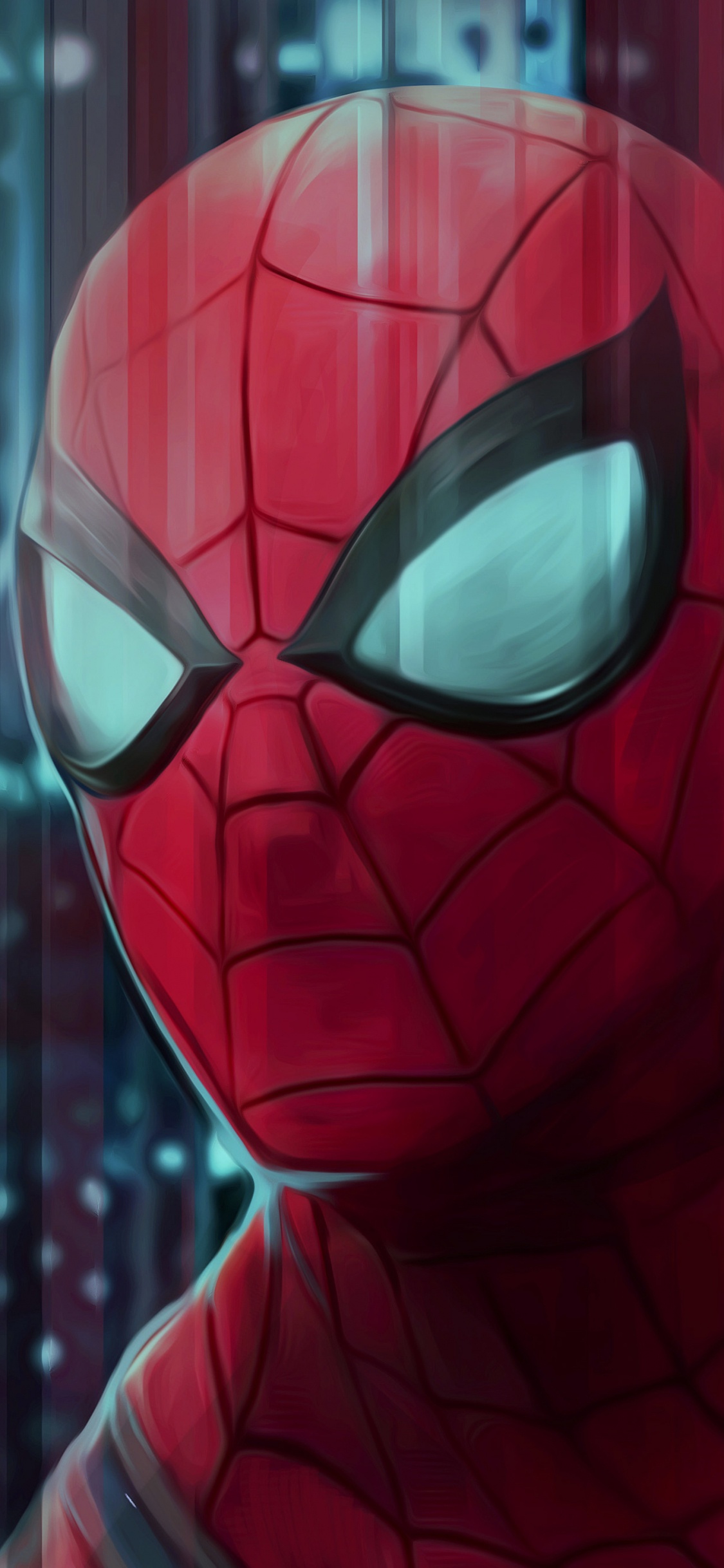 Spider-man, 超级英雄, 艺术, 红色的, 绘画 壁纸 1125x2436 允许