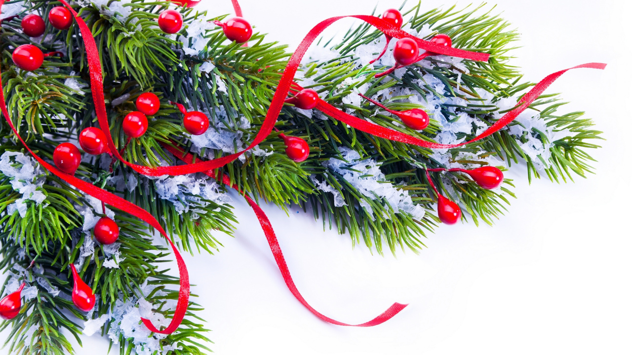 Weihnachten, Weihnachtsbaum, Weihnachtsdekoration, Branch, Baum. Wallpaper in 1280x720 Resolution