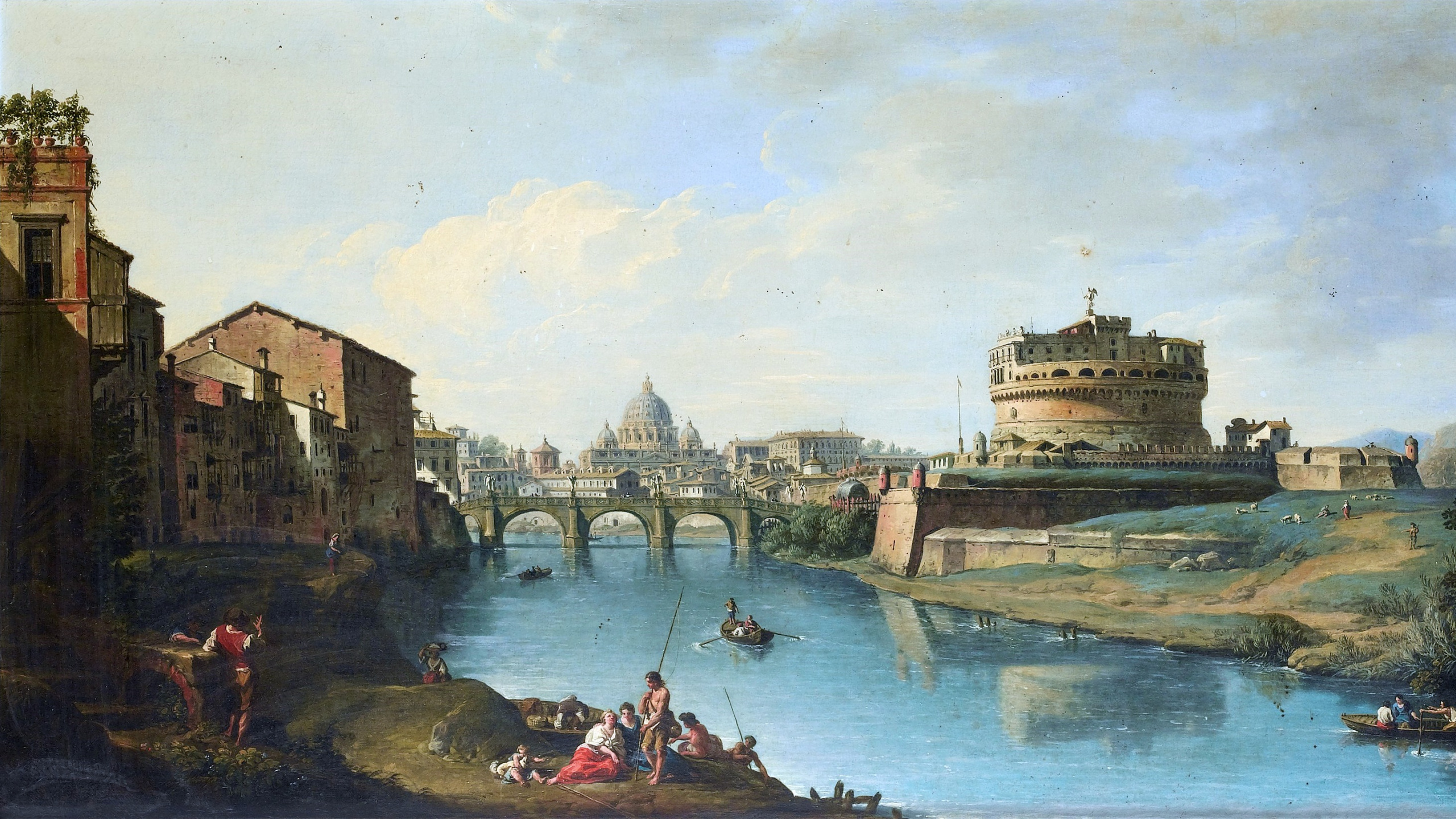 Painting, Art, Tosca, Waterway, Watercolor Paint. Wallpaper in 2560x1440 Resolution