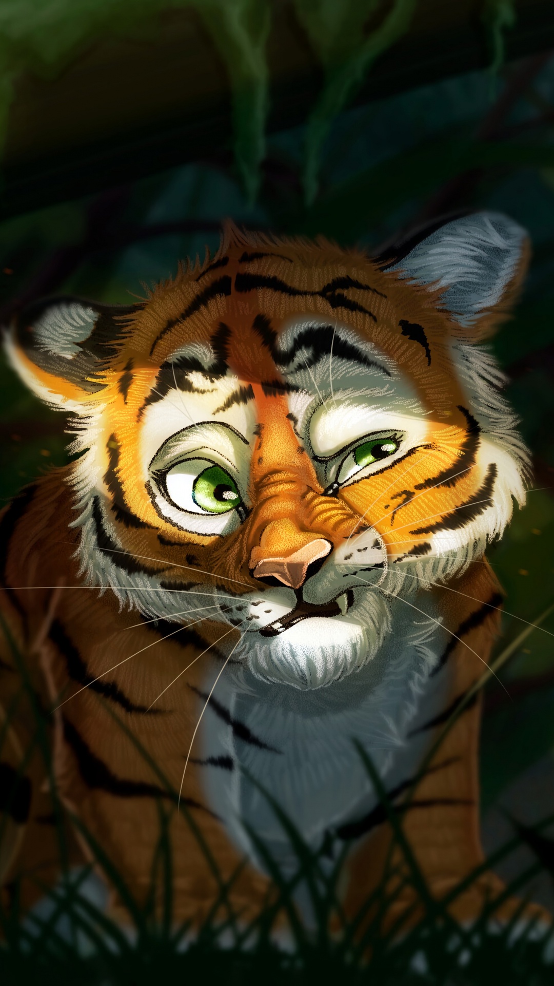 老虎, 艺术, 孟加拉虎, 野生动物, 猫科 壁纸 1080x1920 允许