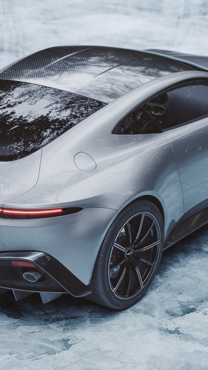 Porsche 911 Argent Sur Sol Couvert de Neige. Wallpaper in 720x1280 Resolution