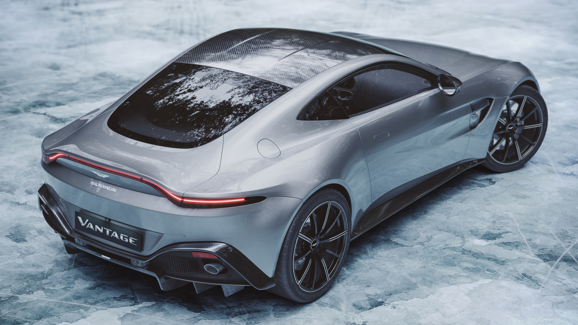 Silver Porsche 911 on Snow Covered Ground. Wallpaper in 1920x1080 Resolution