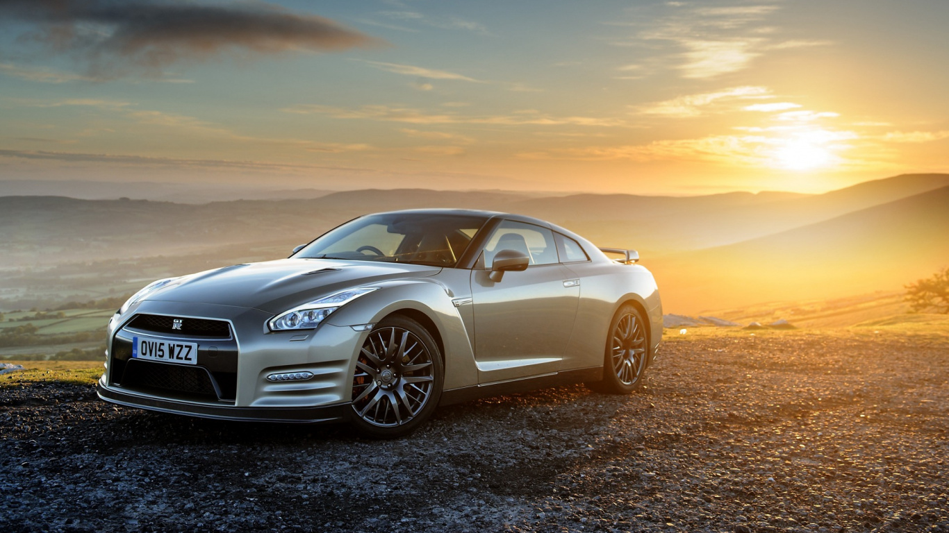 Black Audi r 8 on Brown Field During Sunset. Wallpaper in 1366x768 Resolution