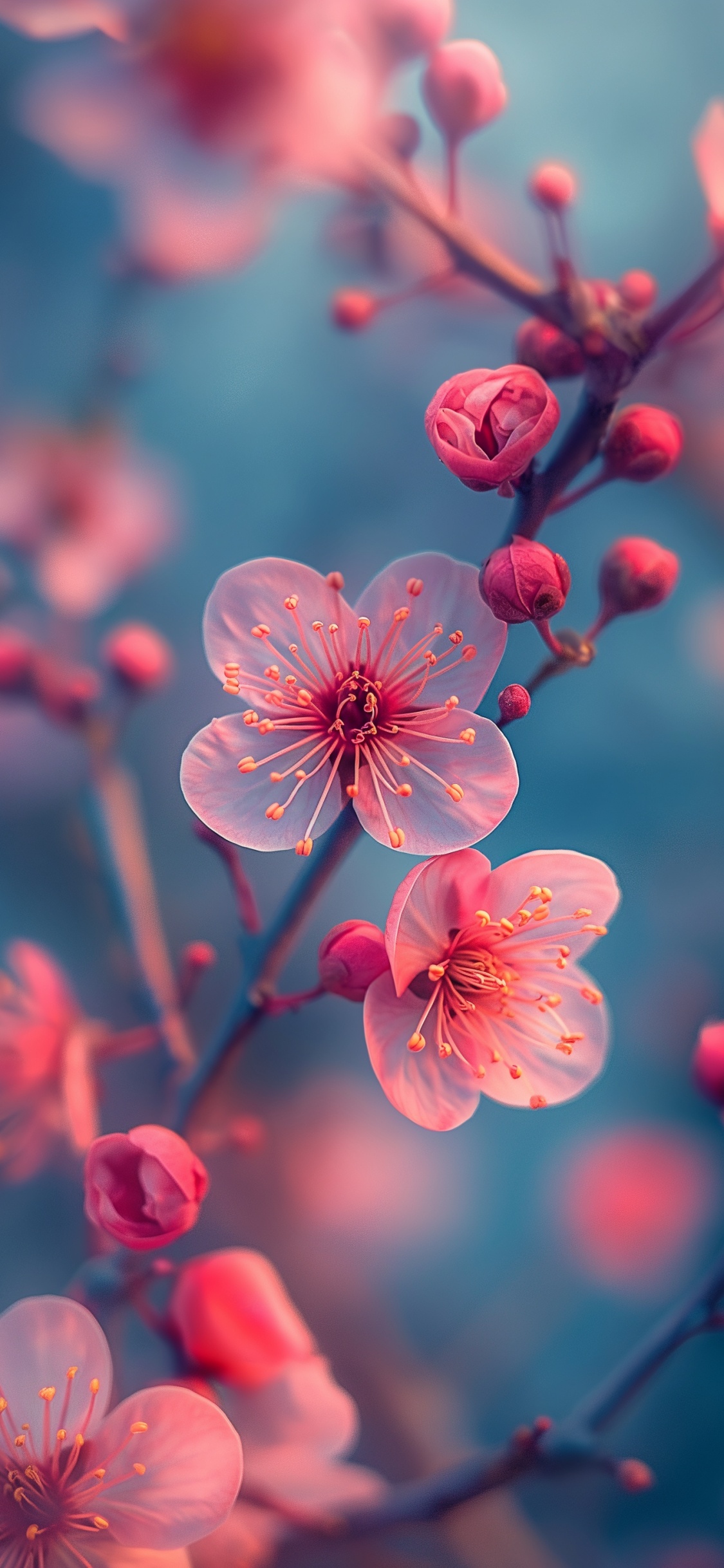 Flower, Plant, Light, Petal, Twig. Wallpaper in 1125x2436 Resolution