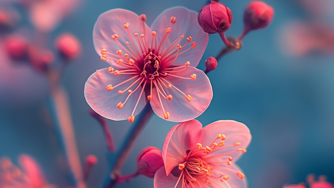 Flower, Plant, Light, Petal, Twig. Wallpaper in 1280x720 Resolution