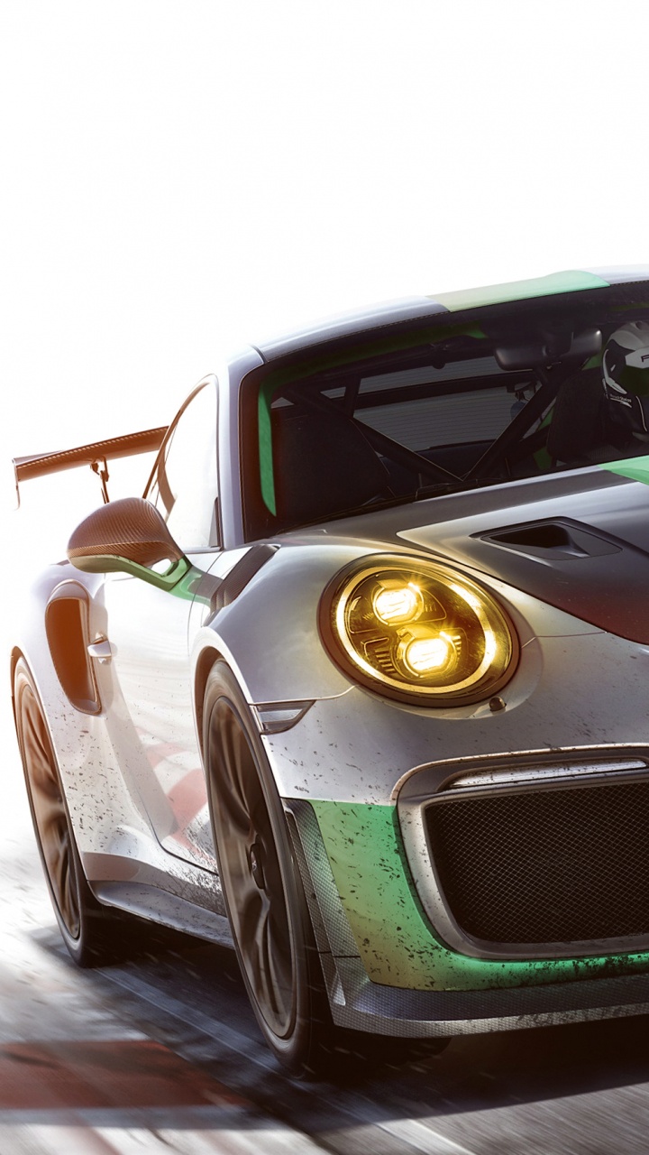 Rot-weißer Porsche 911. Wallpaper in 720x1280 Resolution