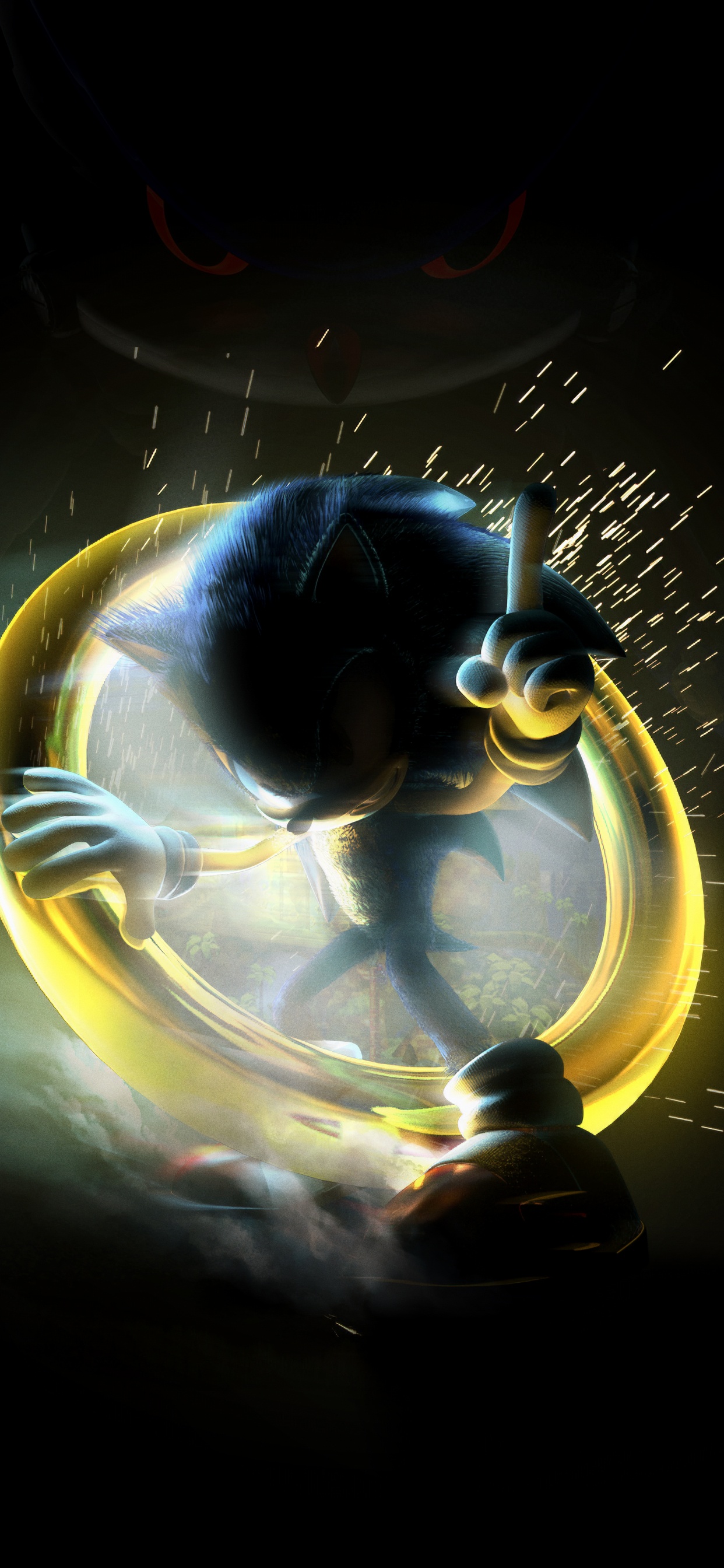 Luz Redonda Azul y Amarilla. Wallpaper in 1242x2688 Resolution