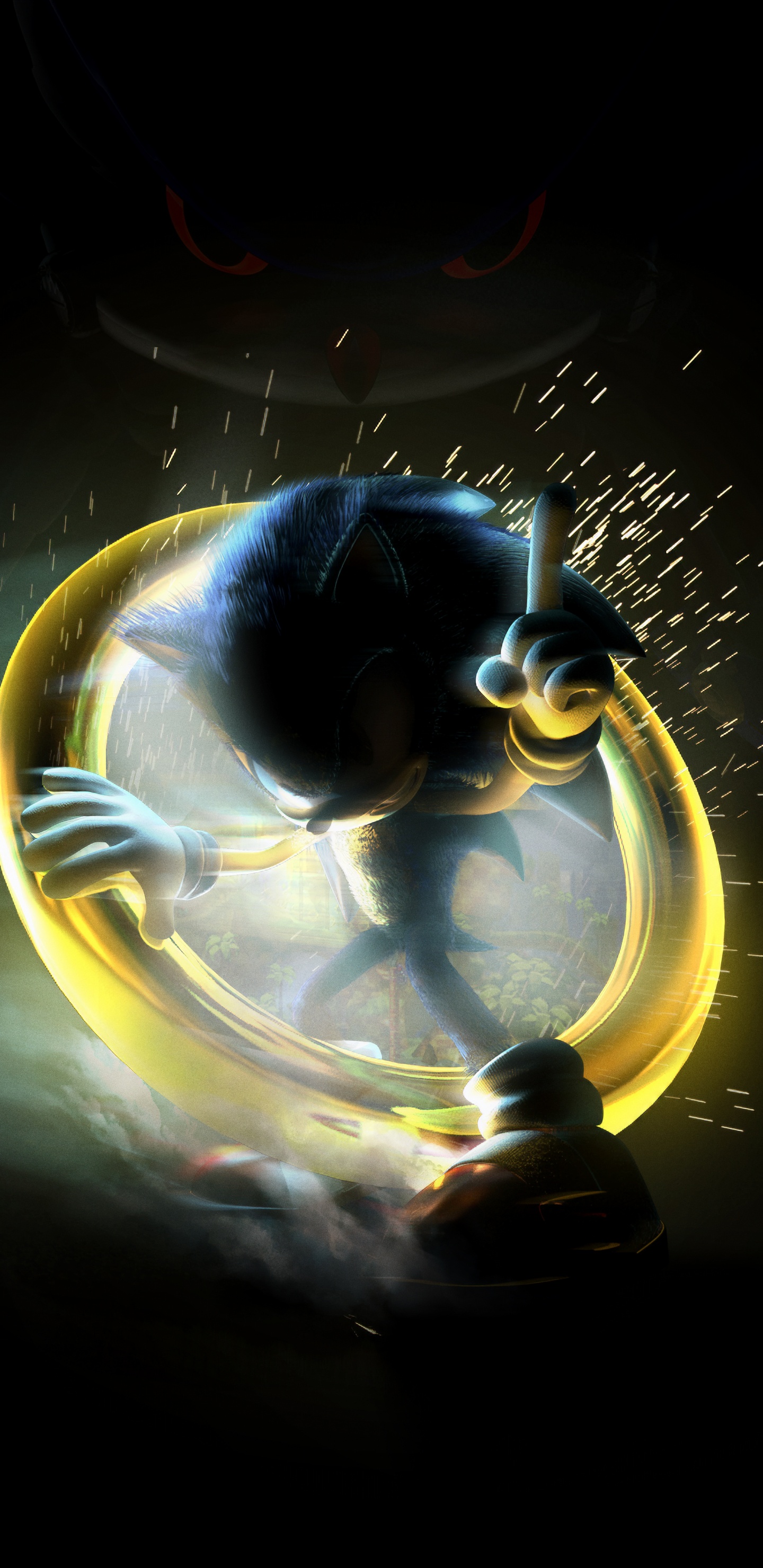 Luz Redonda Azul y Amarilla. Wallpaper in 1440x2960 Resolution