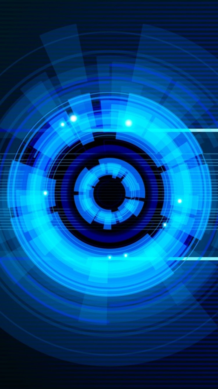 电蓝色的, 圆圈, 手持设备, 高科技, 光 壁纸 750x1334 允许