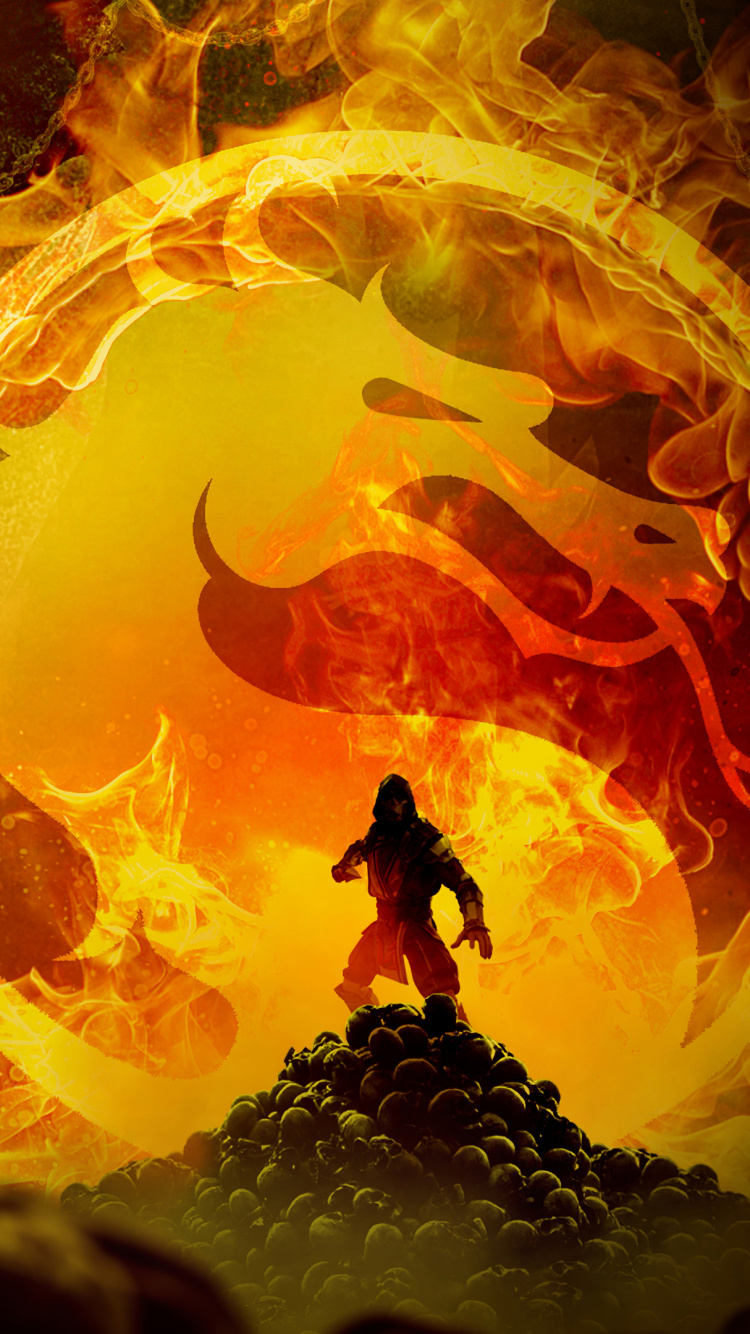 Mortal Kombat 11, Mortal Kombat x, Mortal Kombat, Scorpion, Playstation 4. Wallpaper in 750x1334 Resolution
