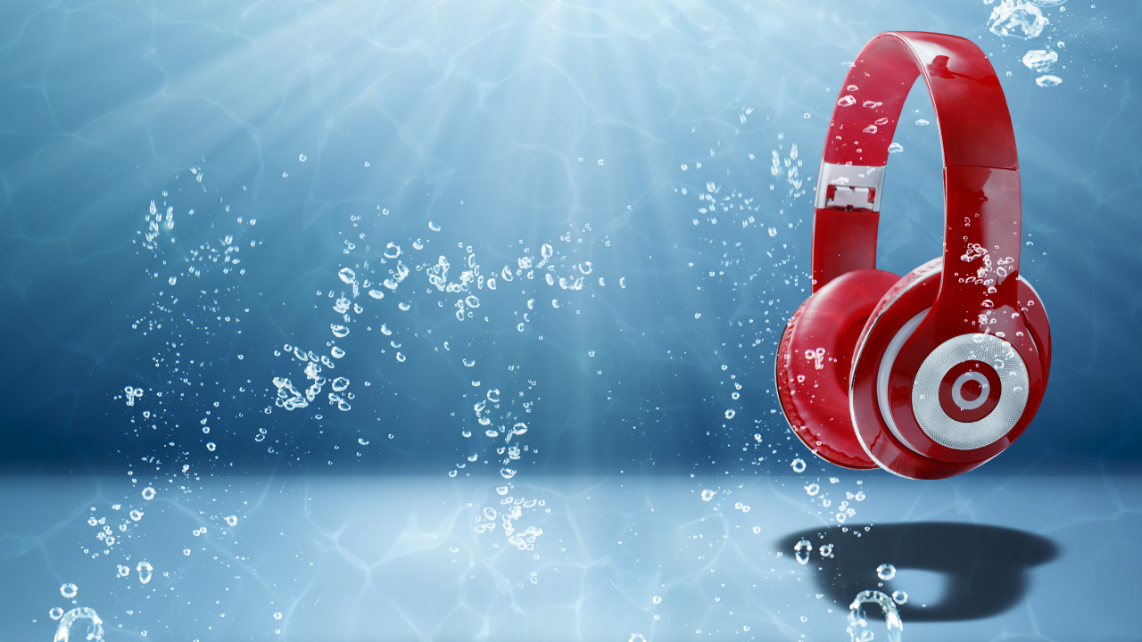 Headphones, Audio Equipment, Technology, Blue, Music. Wallpaper in 1280x720 Resolution