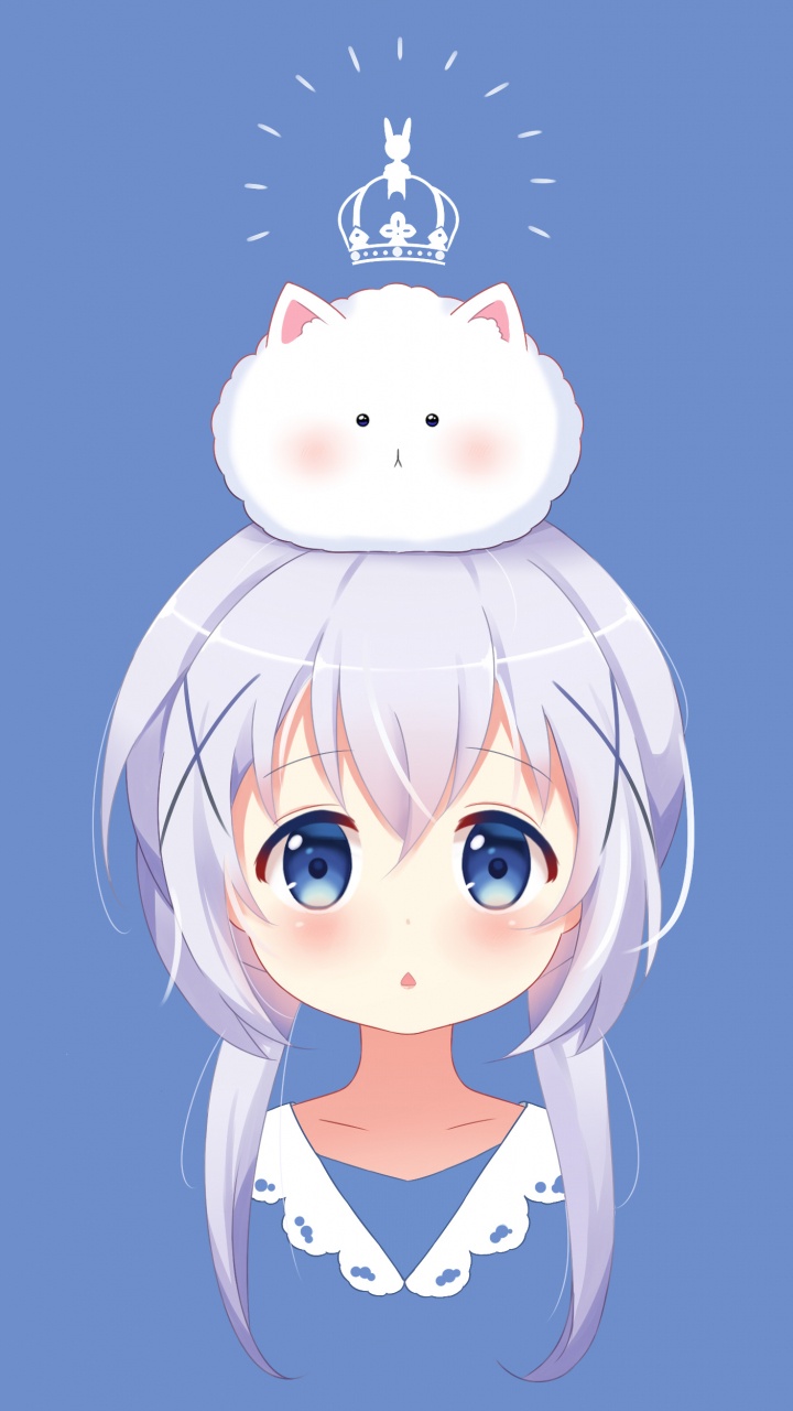Chica en Vestido Azul y Blanco Personaje de Anime. Wallpaper in 720x1280 Resolution