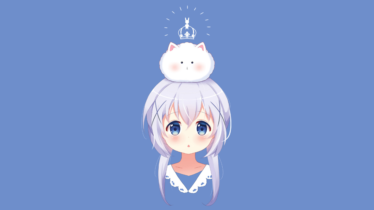 Mädchen im Blauen Und Weißen Kleid Anime-Charakter. Wallpaper in 1280x720 Resolution