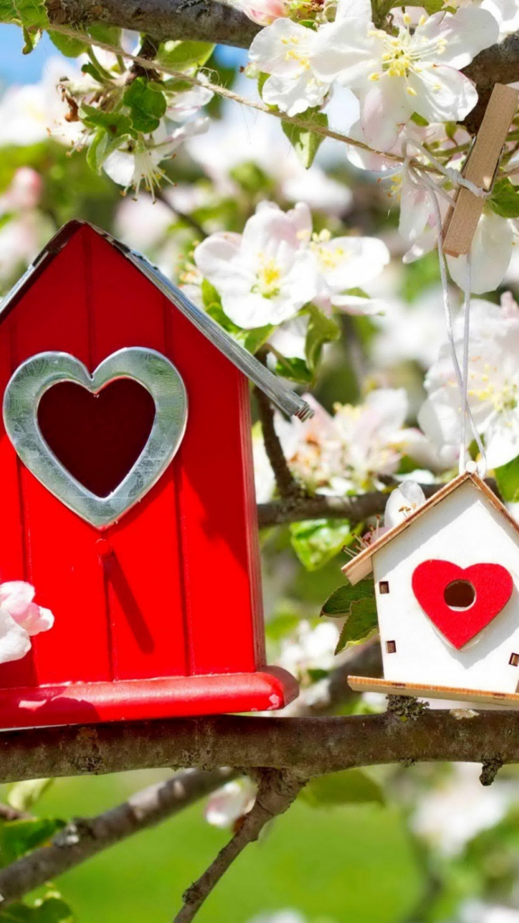 Flower Tree Love Symbol, Flower, Tree, Plant, Petal. Wallpaper in 750x1334 Resolution