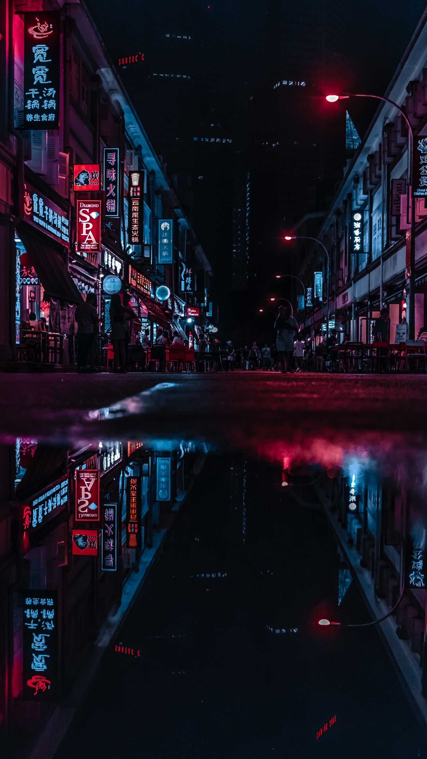 红色的, 光, 紫色的, 建筑, 城市 壁纸 1440x2560 允许