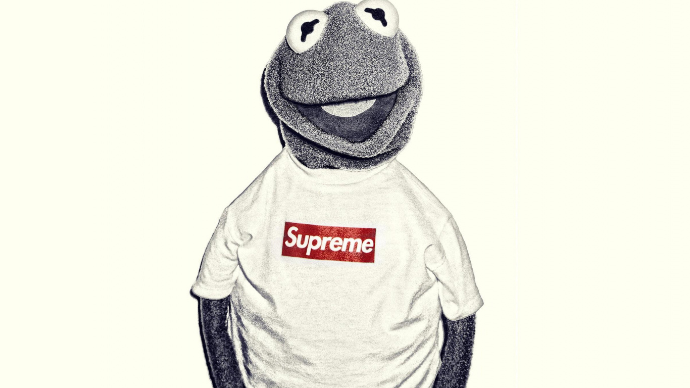Kermit The Frog, Supreme, Outerwear, Brand, t Shirt. Wallpaper in 1366x768 Resolution