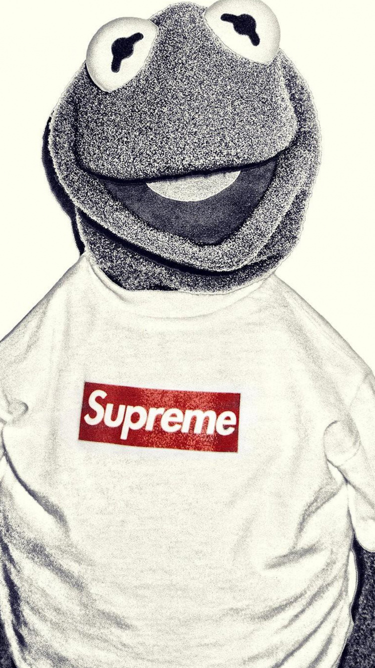 Kermit The Frog, Supreme, Outerwear, Brand, t Shirt. Wallpaper in 750x1334 Resolution