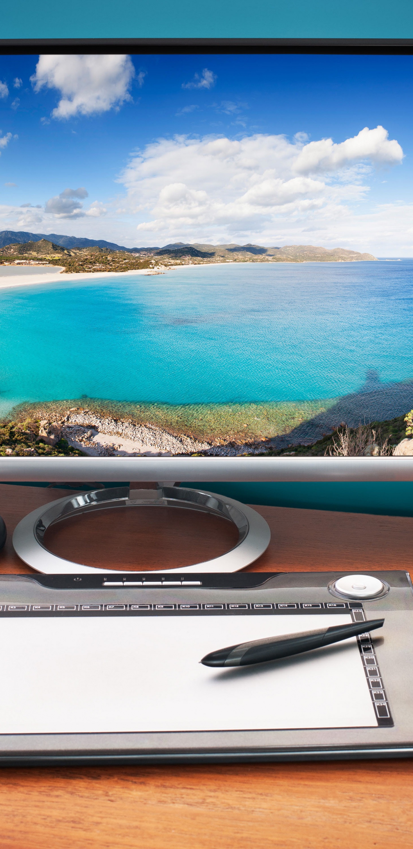 Macbook Pro on Brown Wooden Table. Wallpaper in 1440x2960 Resolution