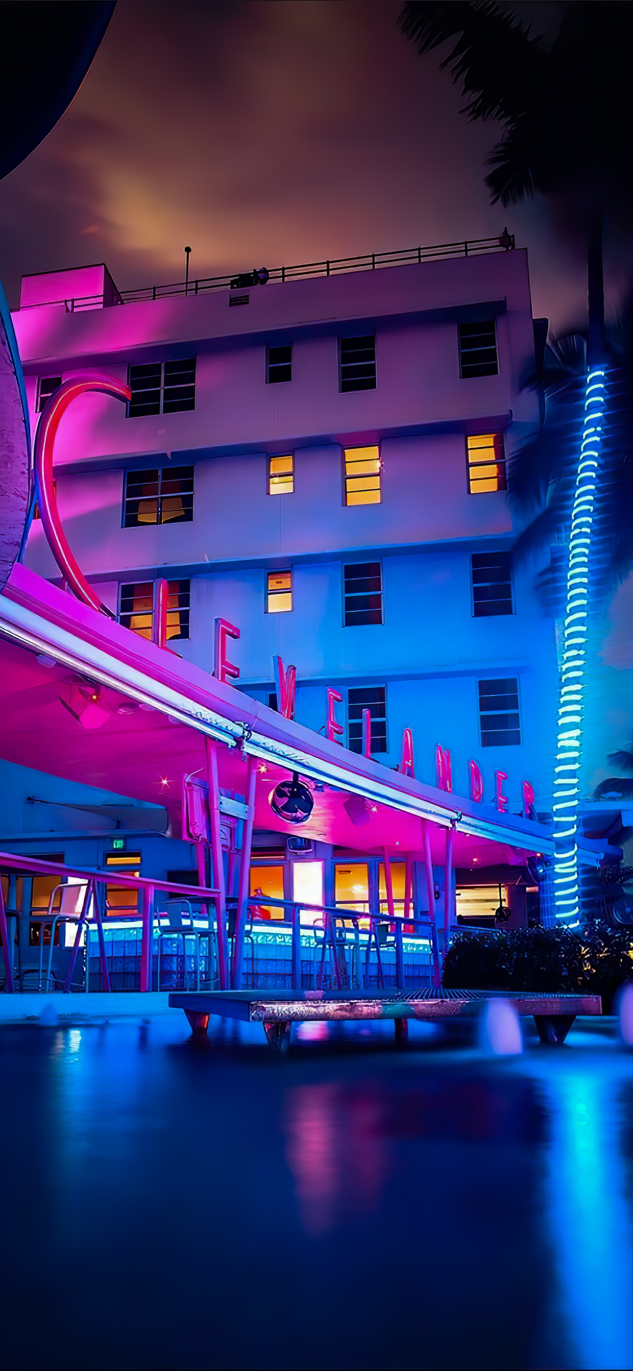 Reflexión, Azul Majorelle, Agua, Edificio, Azul. Wallpaper in 1242x2688 Resolution