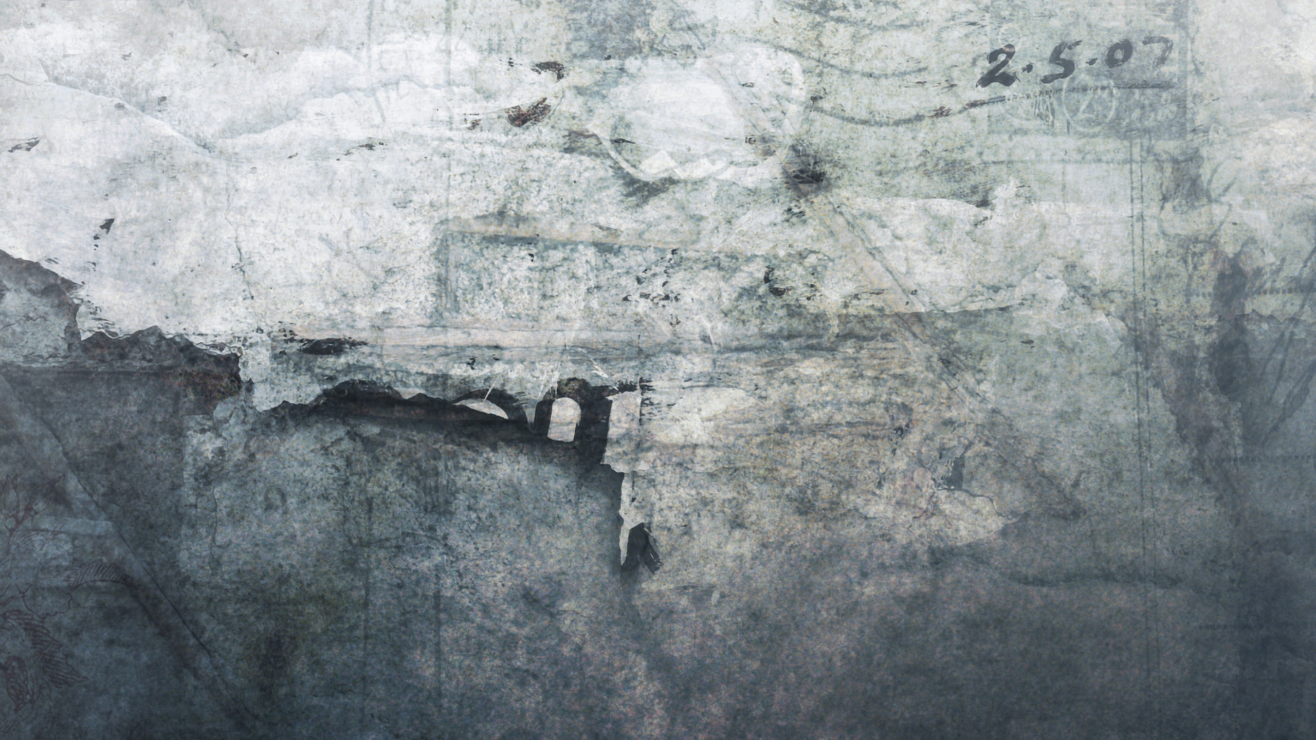 Graue Und Weiße Abstrakte Malerei. Wallpaper in 2560x1440 Resolution