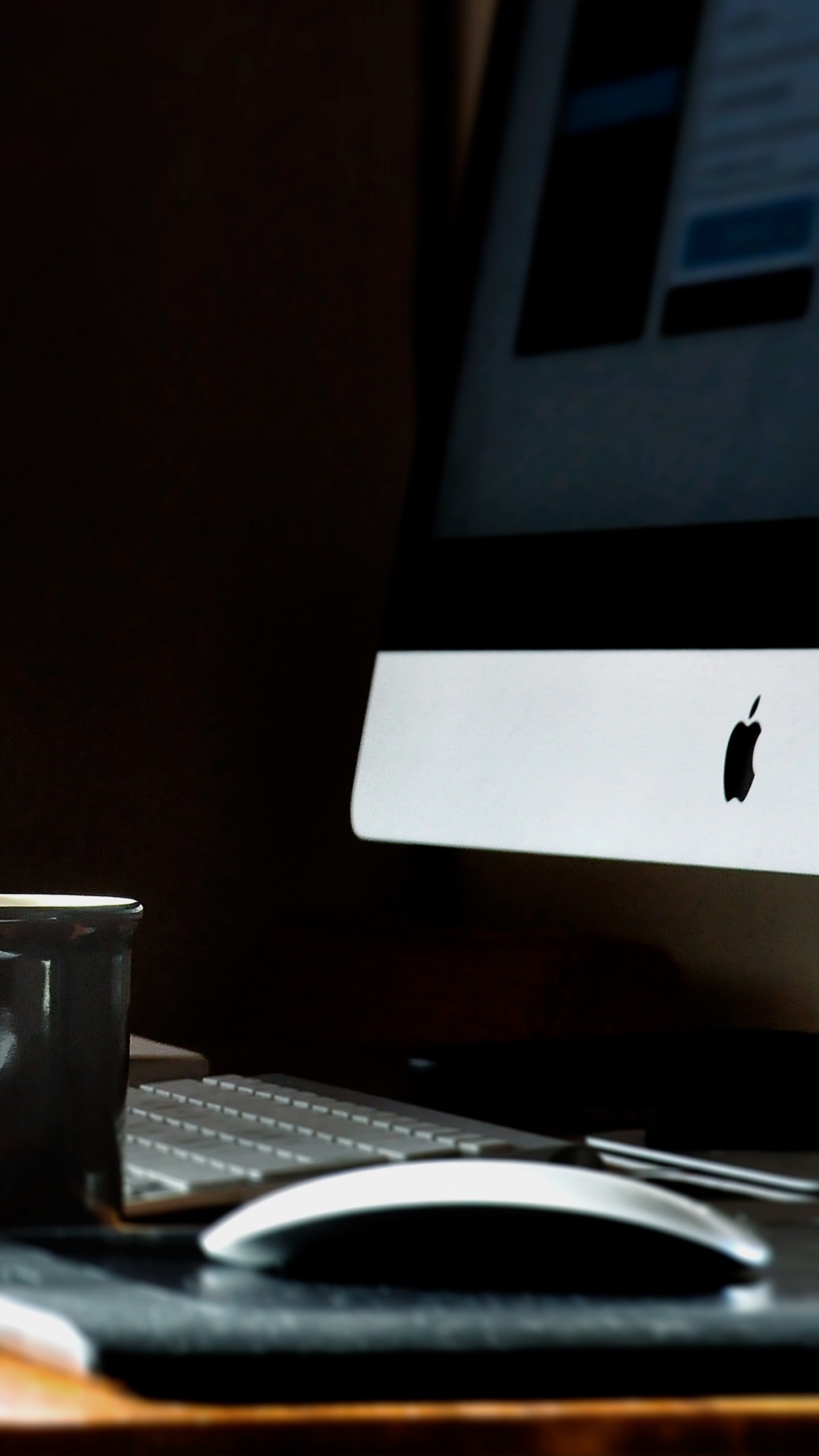IMac, Apple, 咖啡杯, 电子设备, 小工具 壁纸 1080x1920 允许