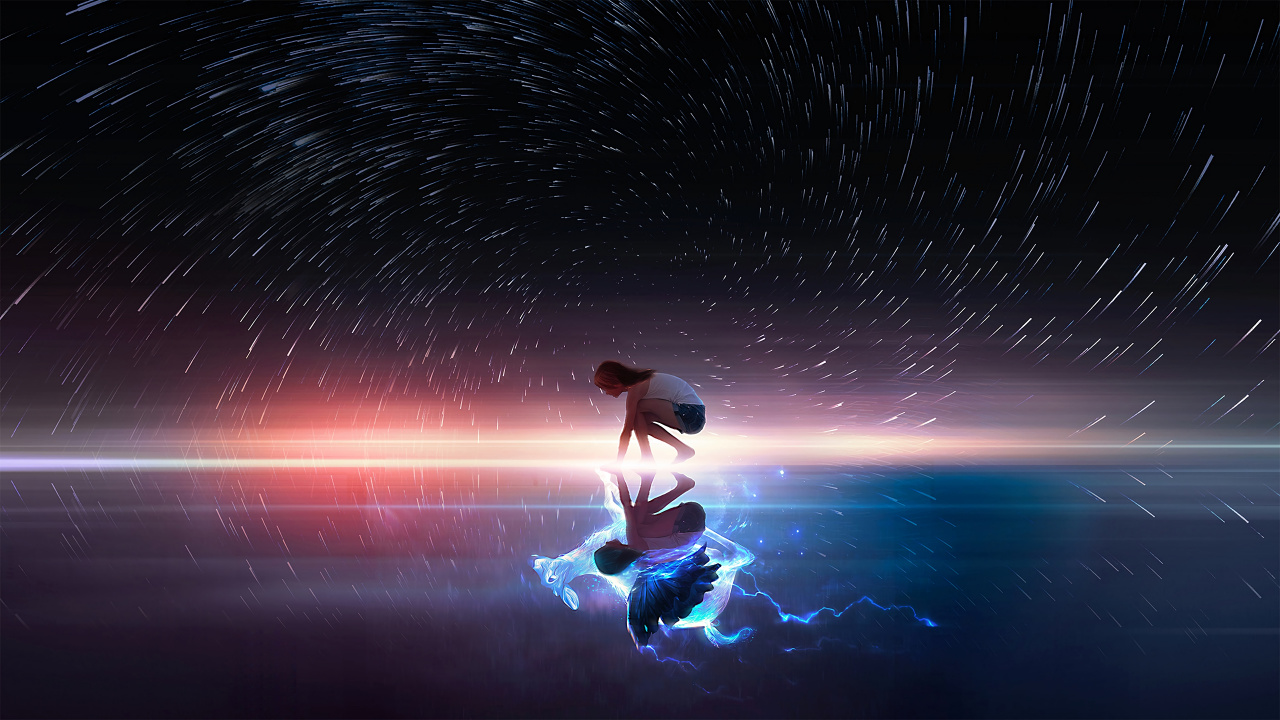 Man in White Shirt and Brown Pants Lying on Water. Wallpaper in 1280x720 Resolution