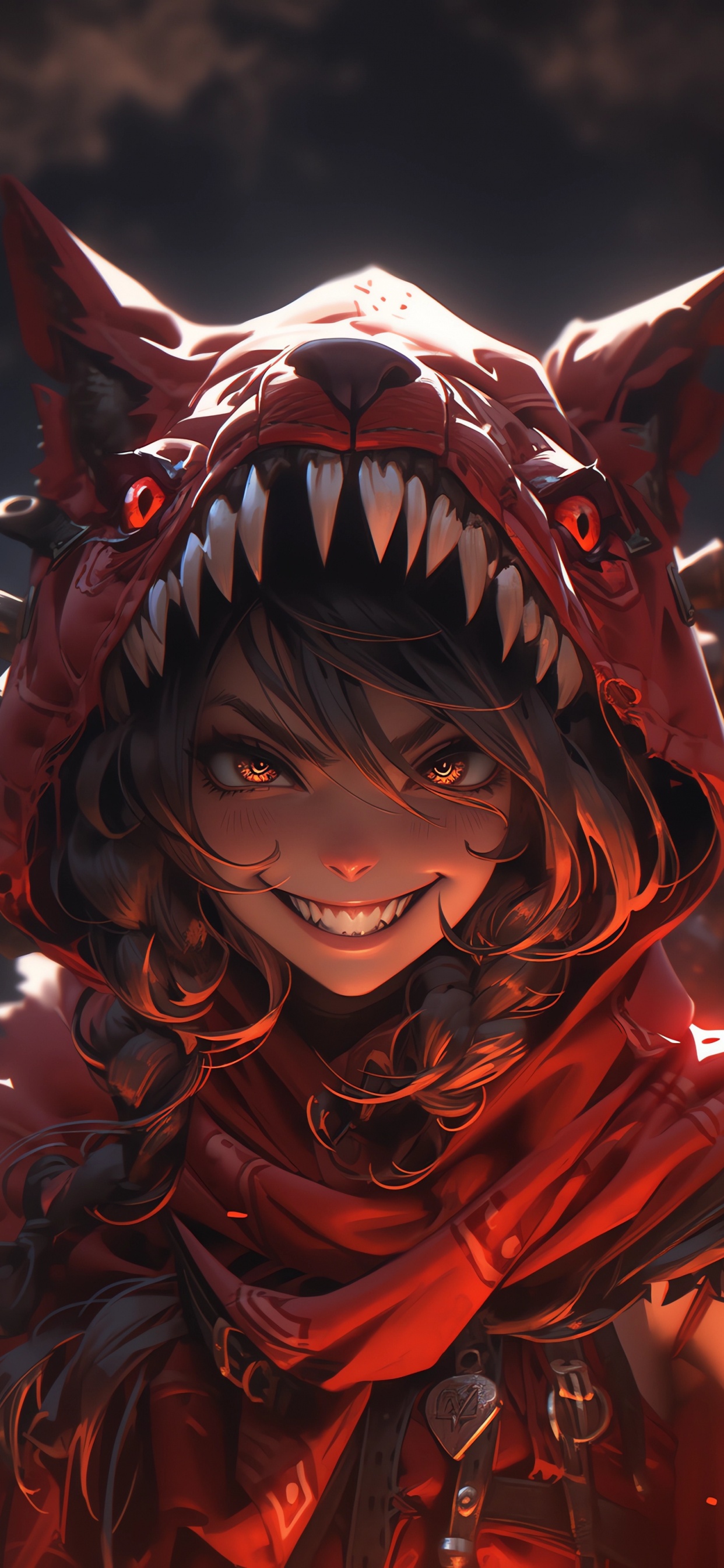 Fabelwesen, Grafik-design, Illustration, Lächeln, Kiefer. Wallpaper in 1242x2688 Resolution