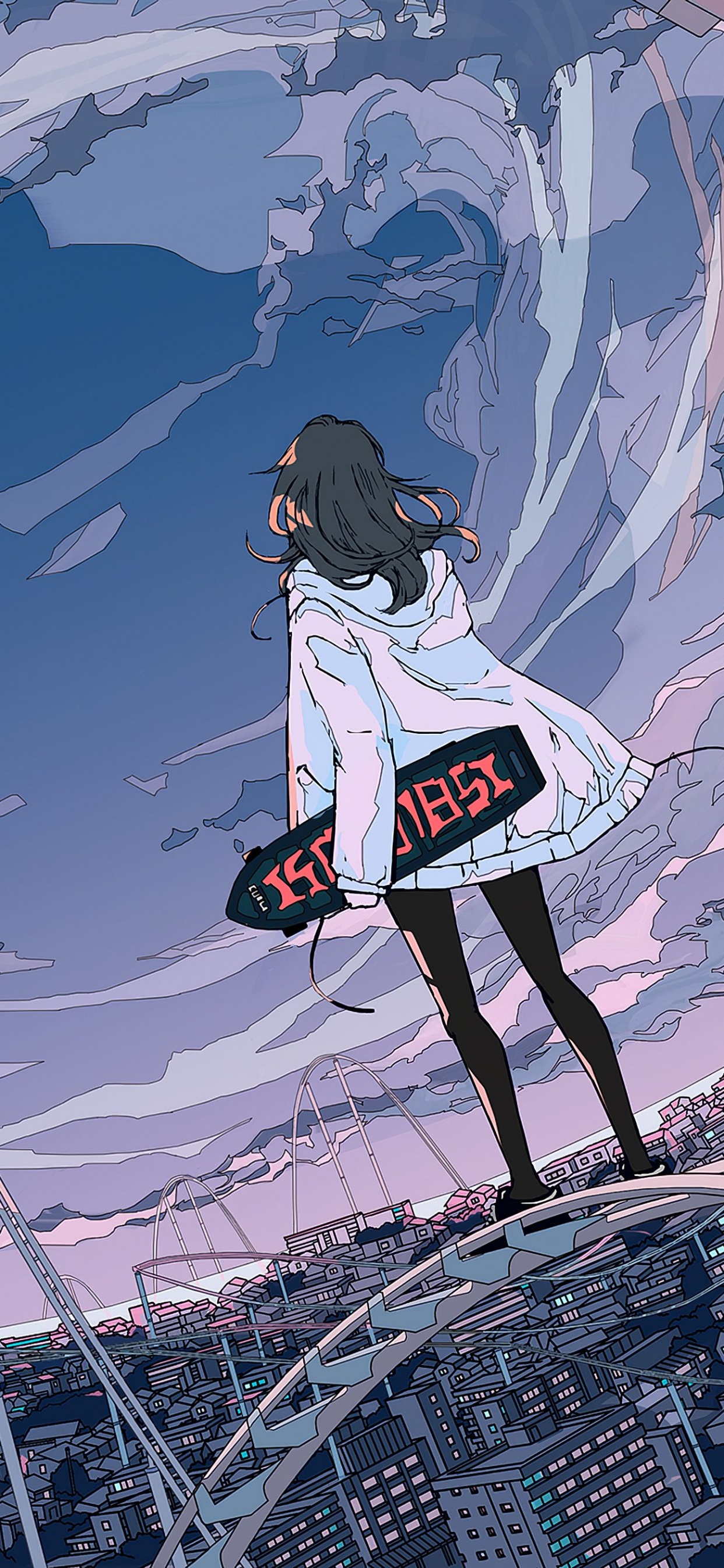 Skateboard, L'anime, Planches à Roulettes Fille, Roulettes, Cartoon. Wallpaper in 1242x2688 Resolution