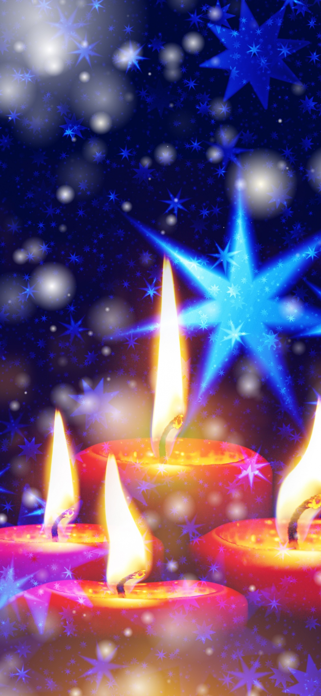 Candle, Star, Space, Christmas Eve, Star of Bethlehem. Wallpaper in 1125x2436 Resolution