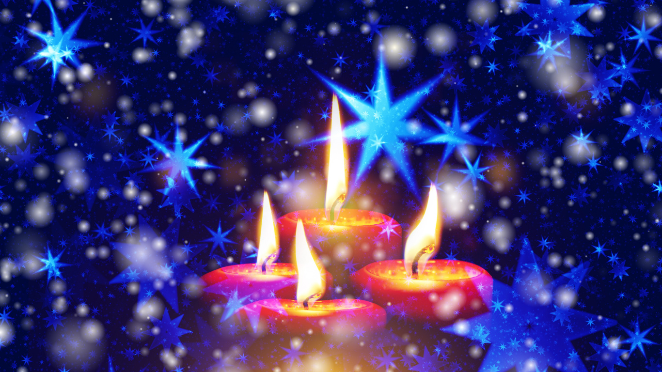 Candle, Star, Space, Christmas Eve, Star of Bethlehem. Wallpaper in 1366x768 Resolution