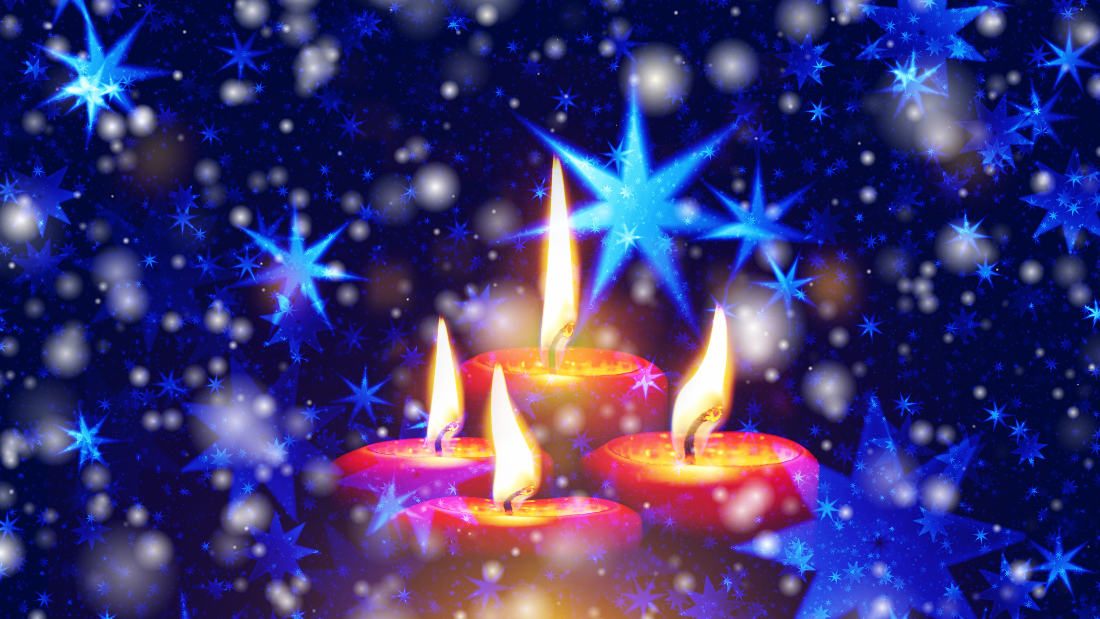 Candle, Star, Space, Christmas Eve, Star of Bethlehem. Wallpaper in 3840x2160 Resolution