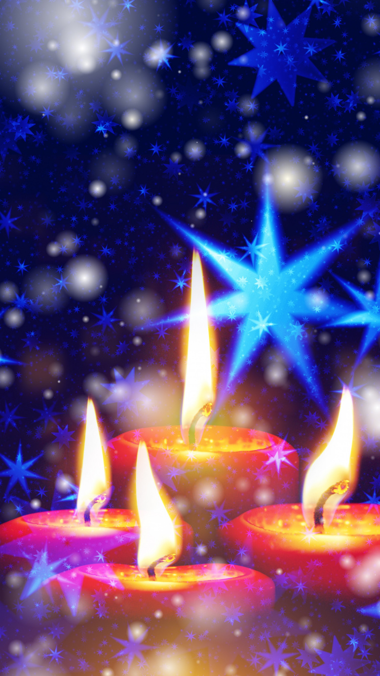 Candle, Star, Space, Christmas Eve, Star of Bethlehem. Wallpaper in 750x1334 Resolution