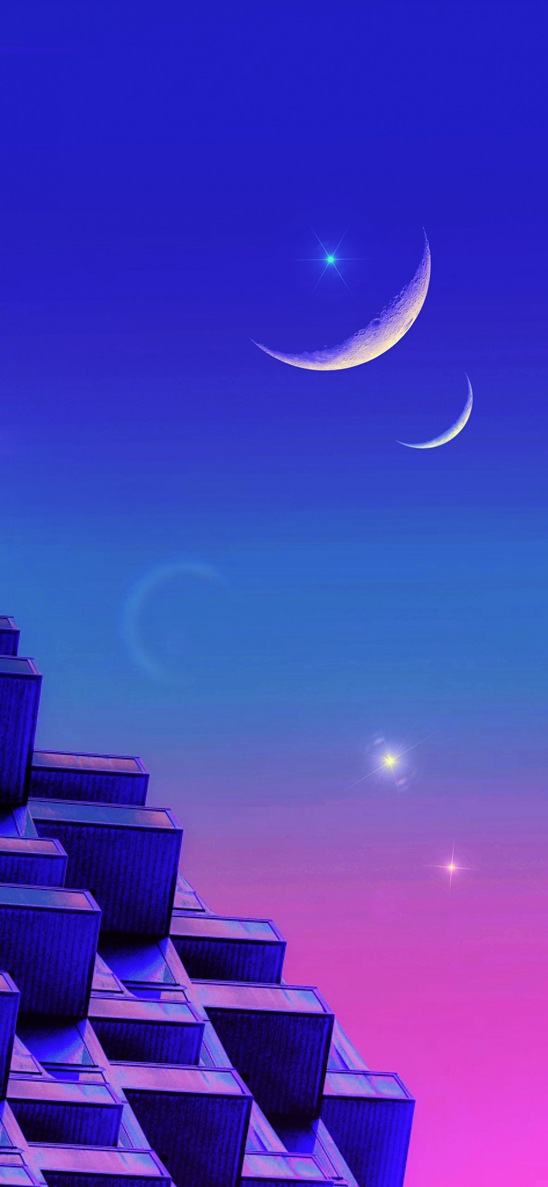 Vaporwave, Événement, Objet Astronomique, Atmosphère, Purple. Wallpaper in 1125x2436 Resolution