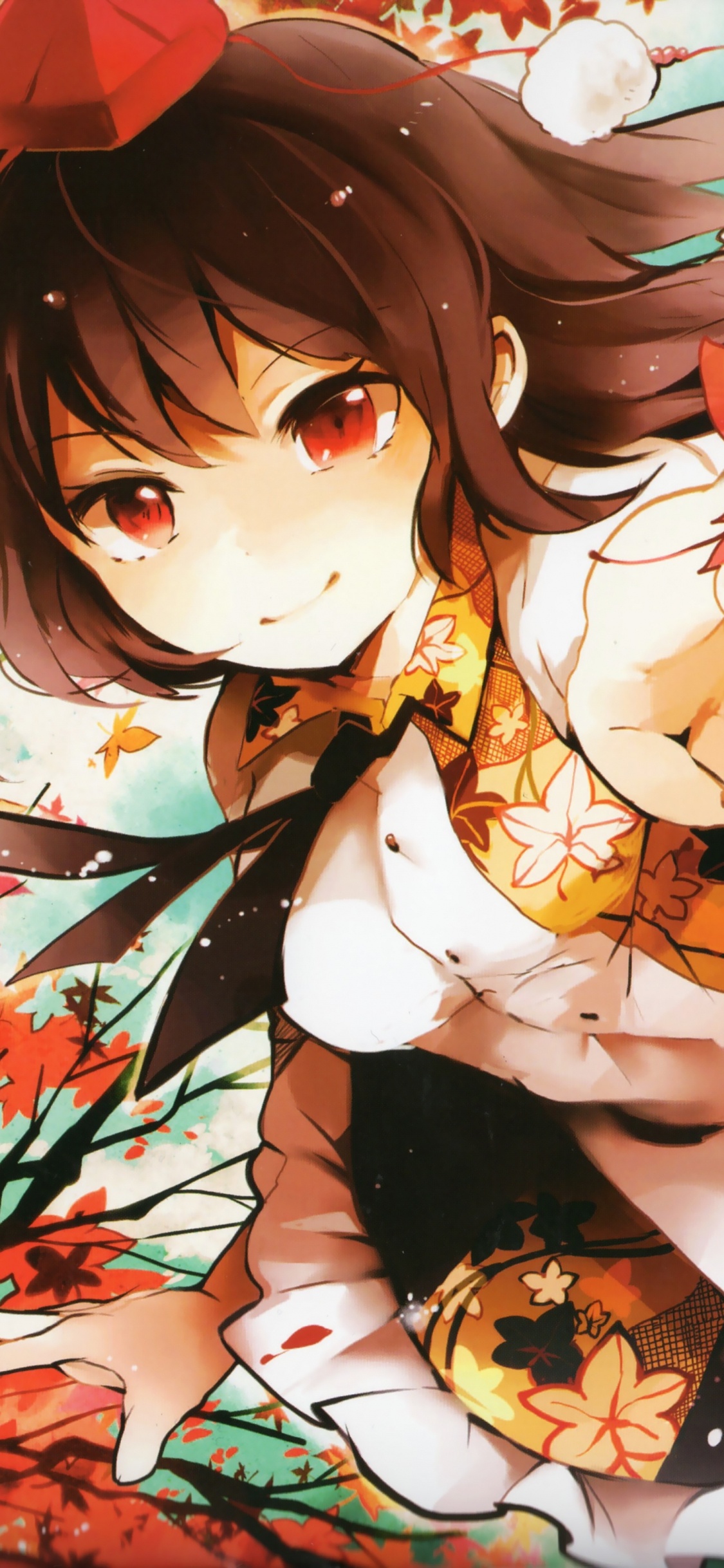 Personaje de Anime Femenino de Pelo Castaño. Wallpaper in 1125x2436 Resolution