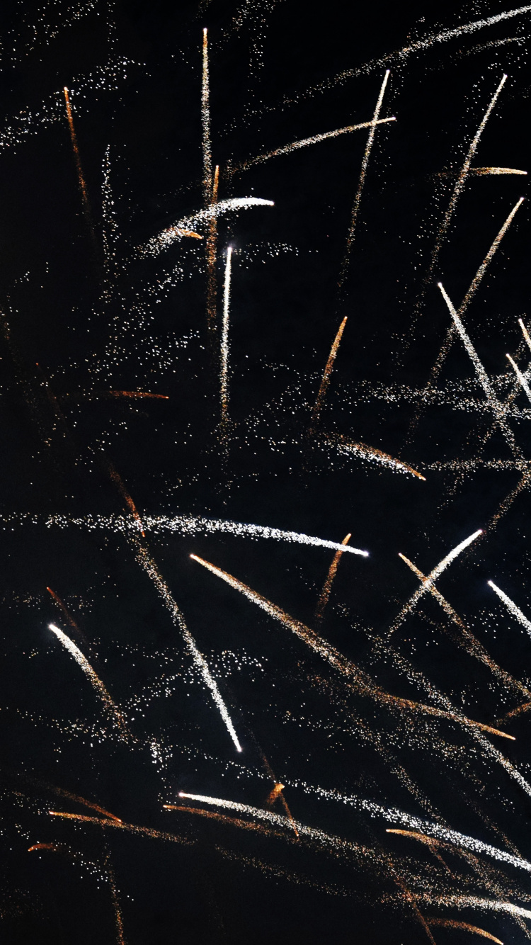 午夜, 独立日, 烟火, 天空, 黑色的 壁纸 750x1334 允许