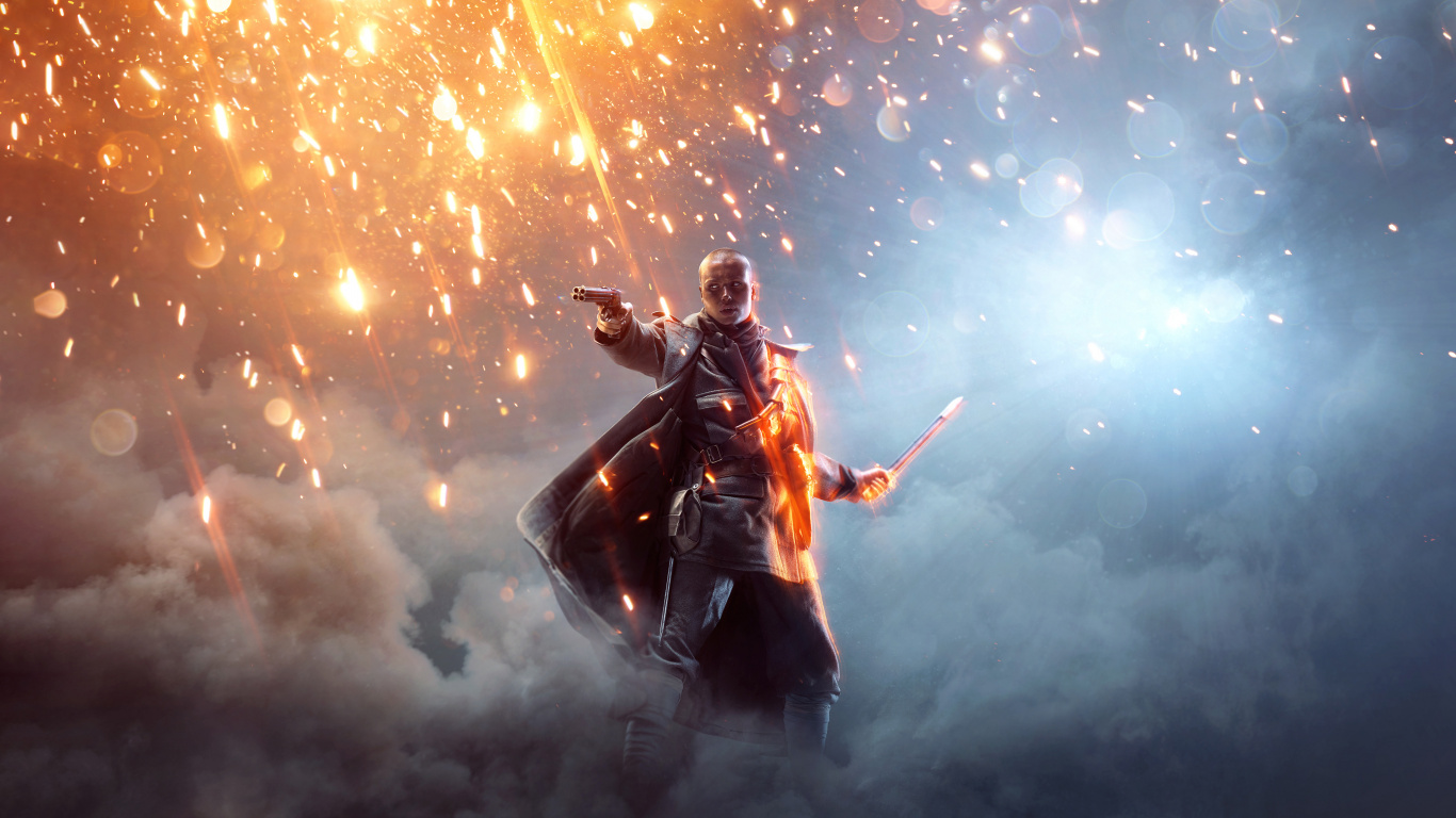 Battlefield 1, Electronic Arts, Space, Fictional Character, Darkness. Wallpaper in 1366x768 Resolution