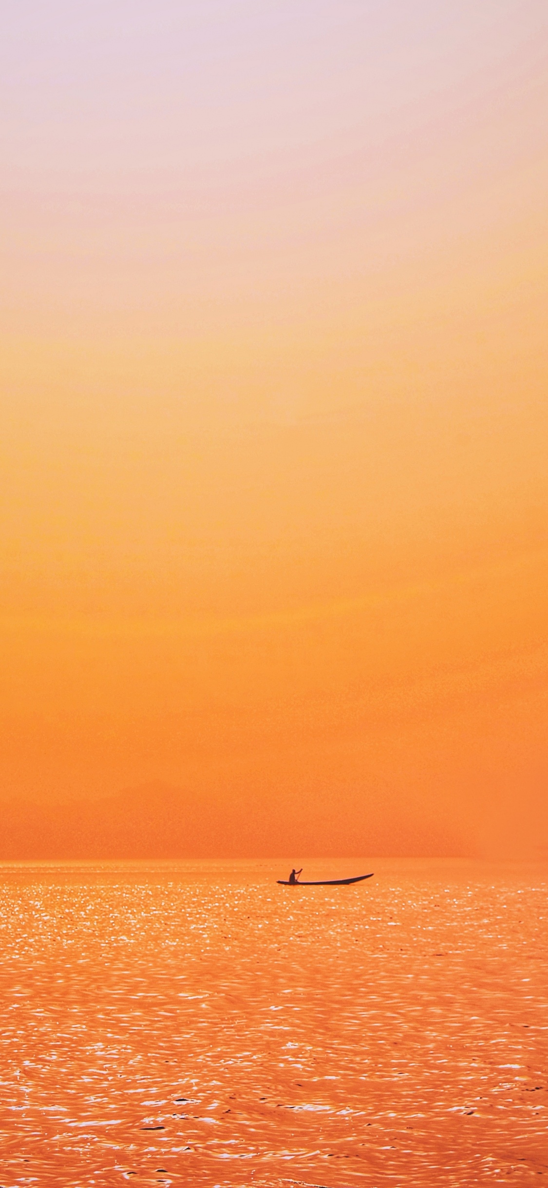 Horizon, Orange, Sea, Afterglow, Sunrise. Wallpaper in 1125x2436 Resolution