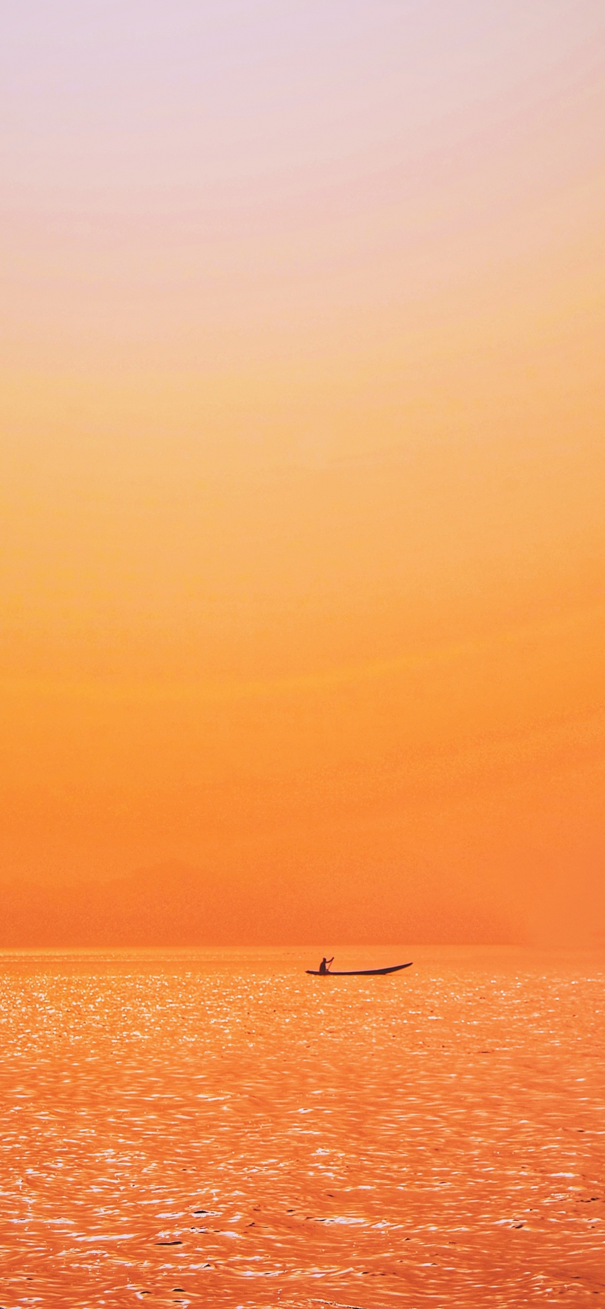 Horizon, Orange, Sea, Afterglow, Sunrise. Wallpaper in 1242x2688 Resolution