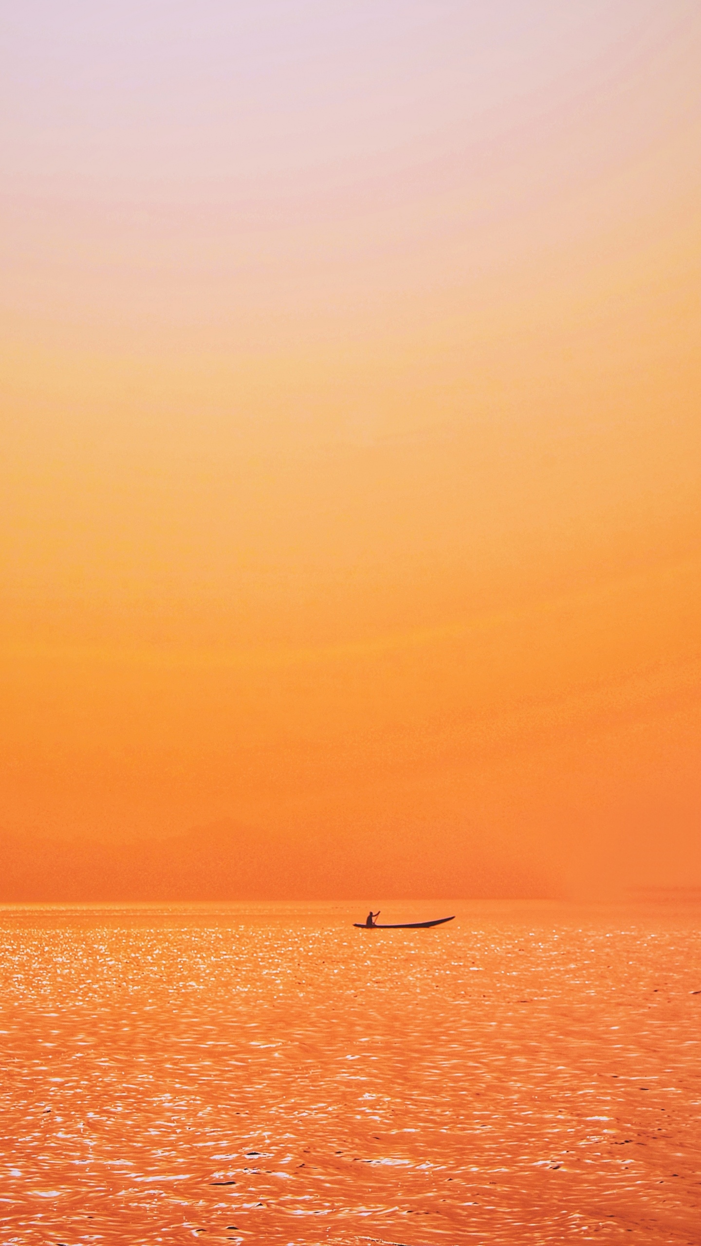 Horizon, Orange, Sea, Afterglow, Sunrise. Wallpaper in 1440x2560 Resolution