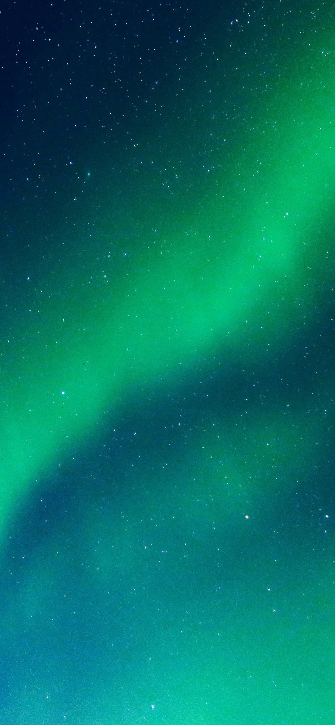 Green and Blue Sky During Night Time. Wallpaper in 1125x2436 Resolution