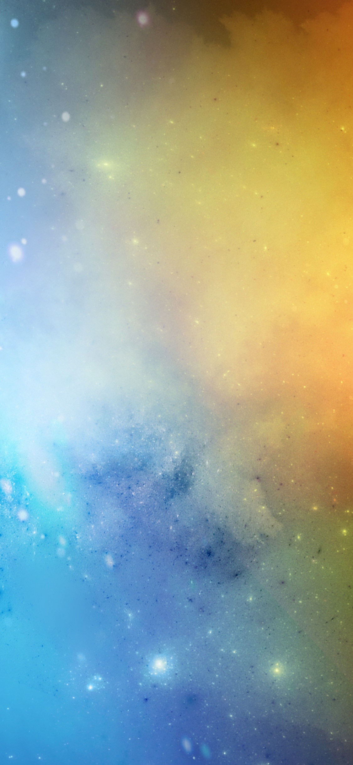 Blauer Und Gelber Himmel Mit Sternen. Wallpaper in 1125x2436 Resolution