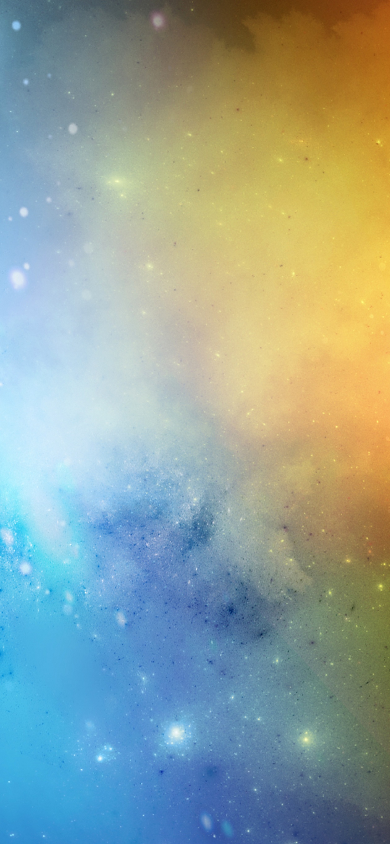 Blauer Und Gelber Himmel Mit Sternen. Wallpaper in 1242x2688 Resolution