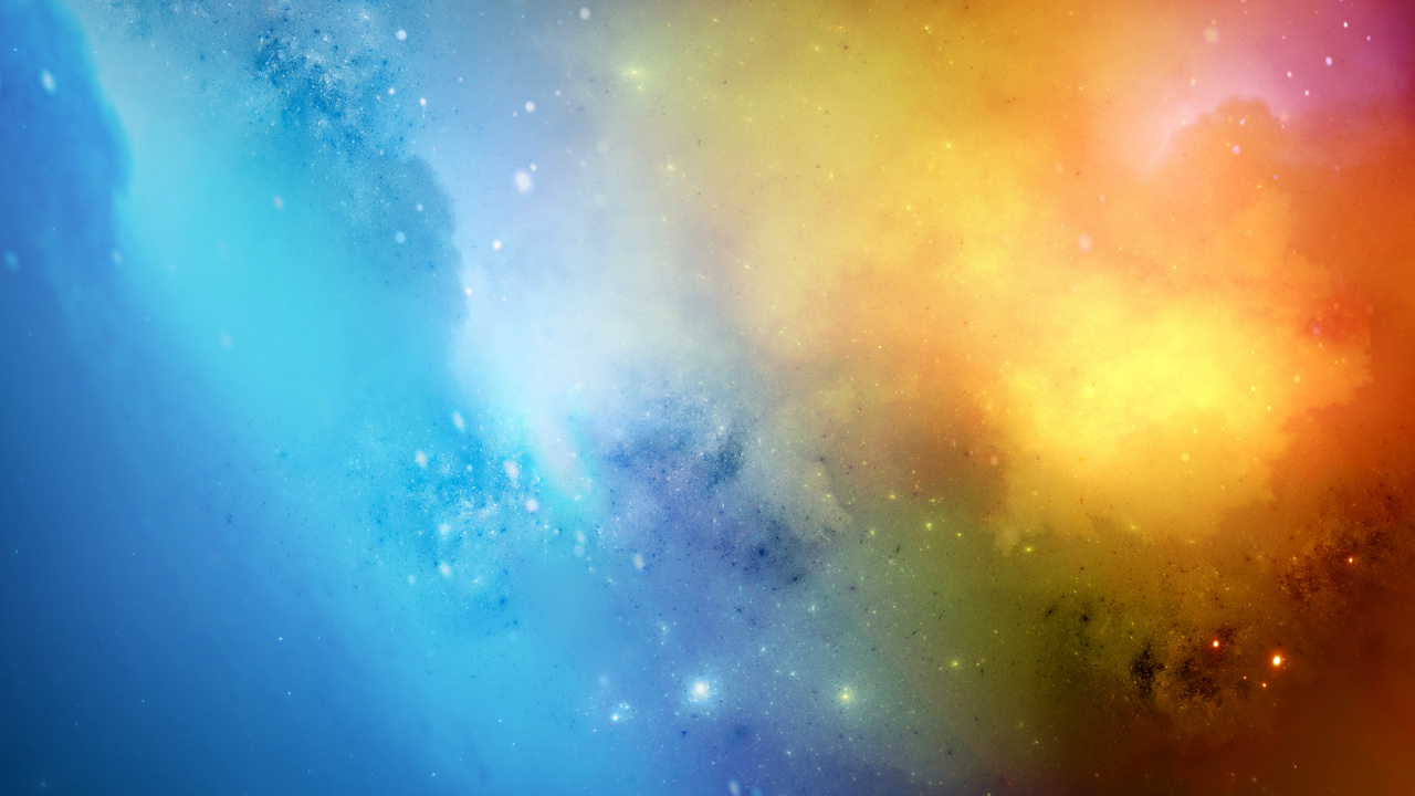 Blue and Yellow Sky With Stars. Wallpaper in 1280x720 Resolution