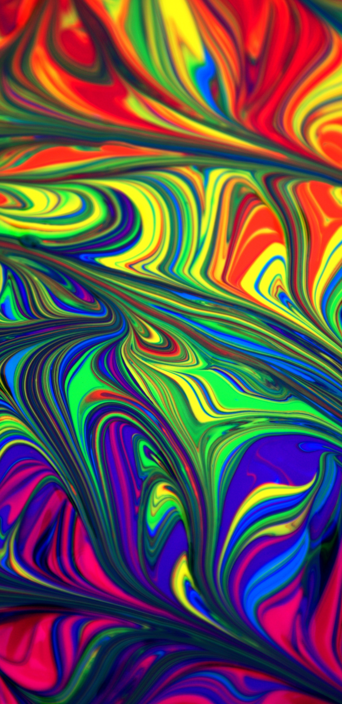 色彩, 艺术, 对称, 电蓝色的, 分形技术 壁纸 1440x2960 允许