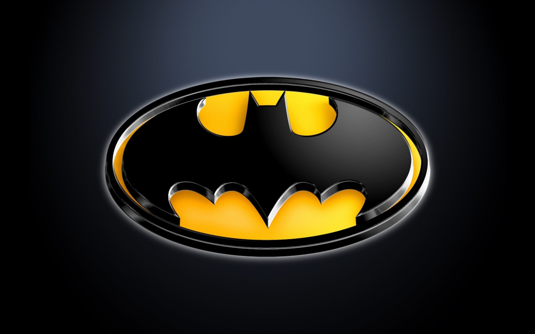 Wallpaper Yellow and Black Batman Logo, Background - Download Free Image