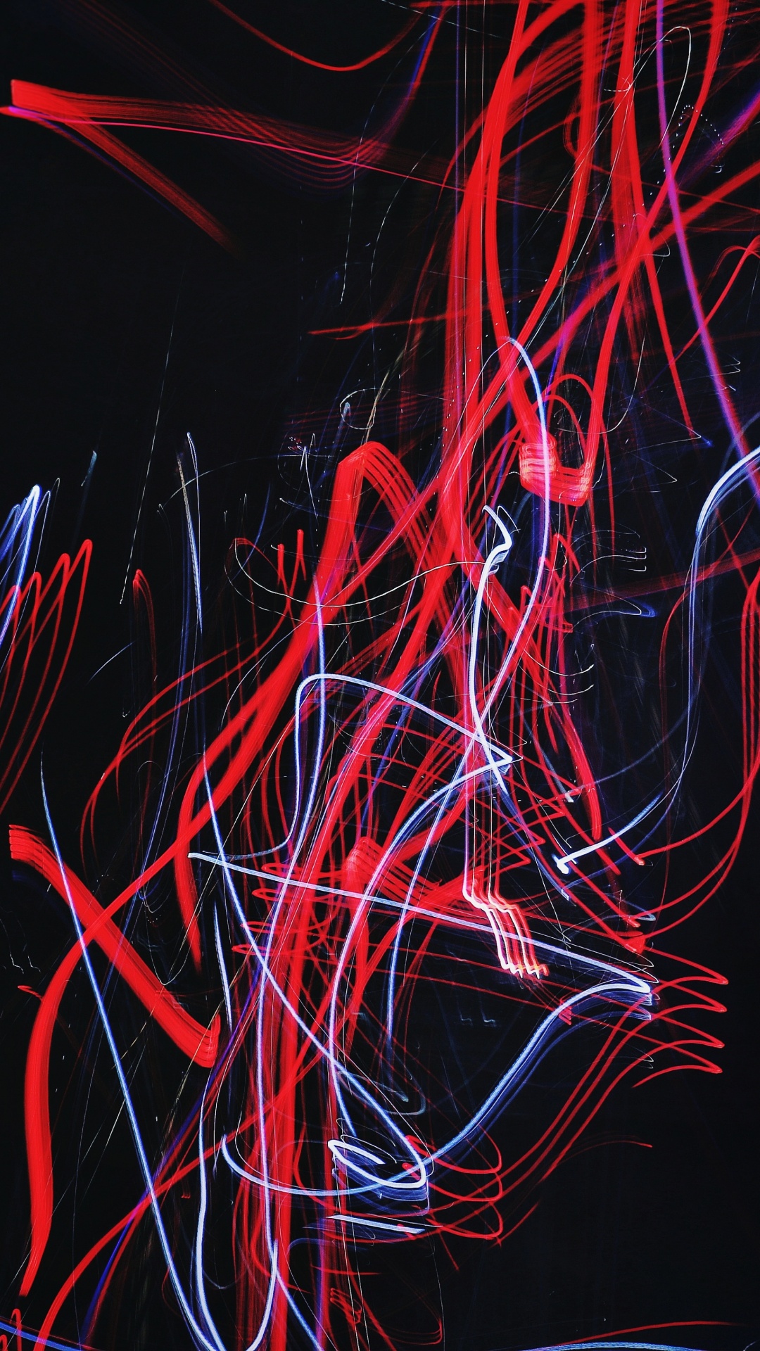 Red and Blue Light Streaks. Wallpaper in 1080x1920 Resolution