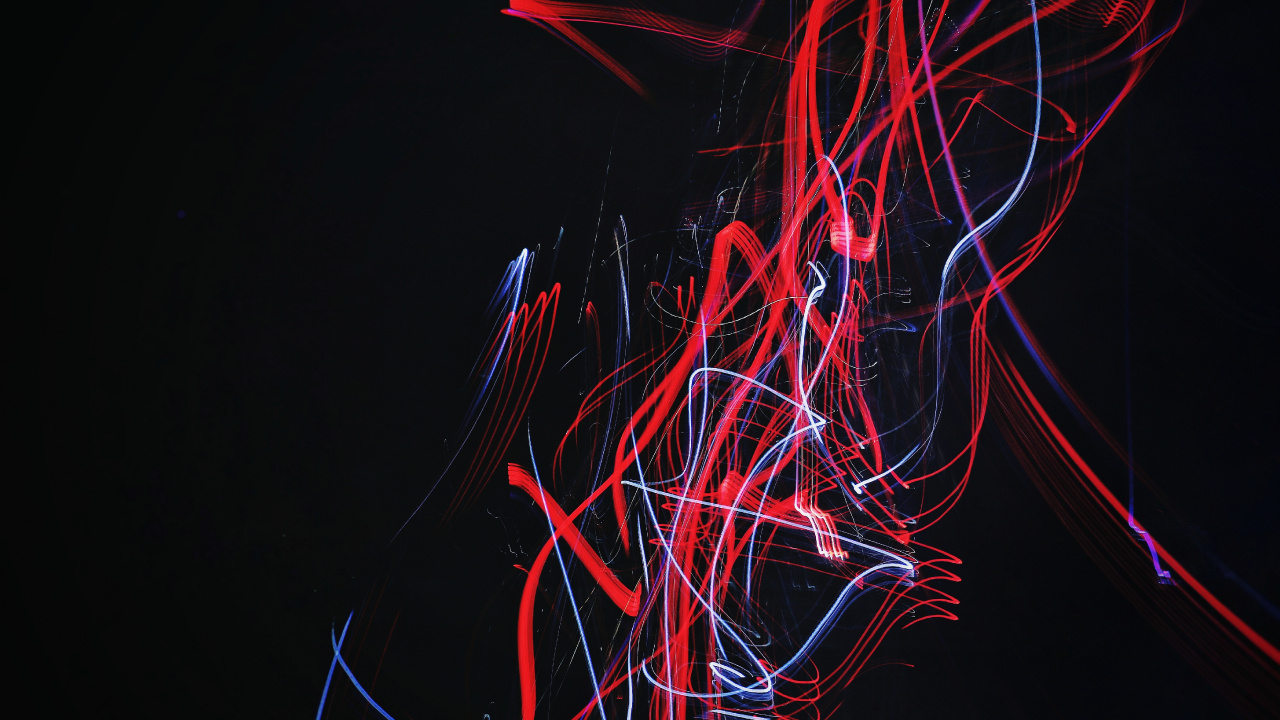 Red and Blue Light Streaks. Wallpaper in 1280x720 Resolution