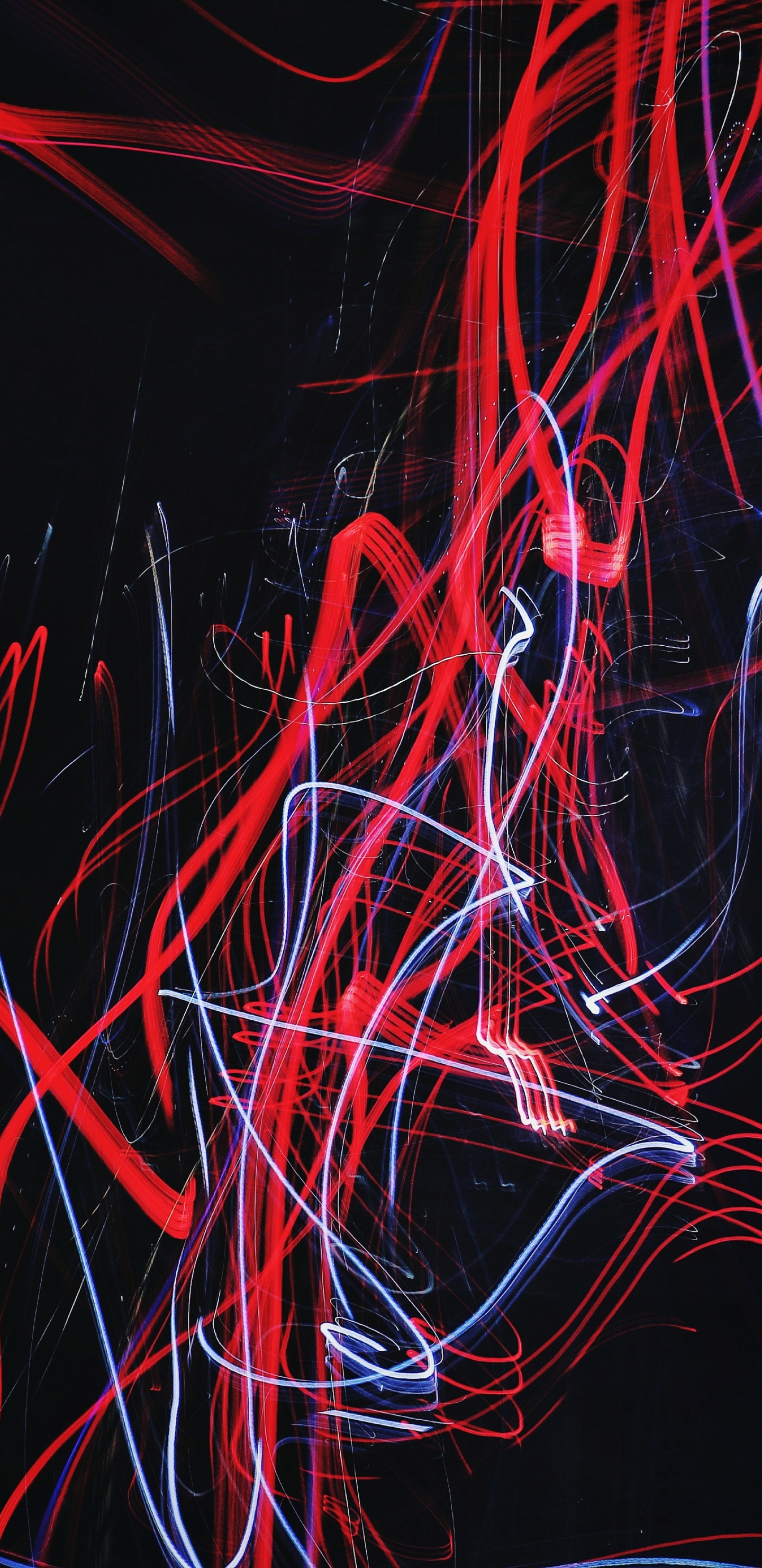 Red and Blue Light Streaks. Wallpaper in 1440x2960 Resolution